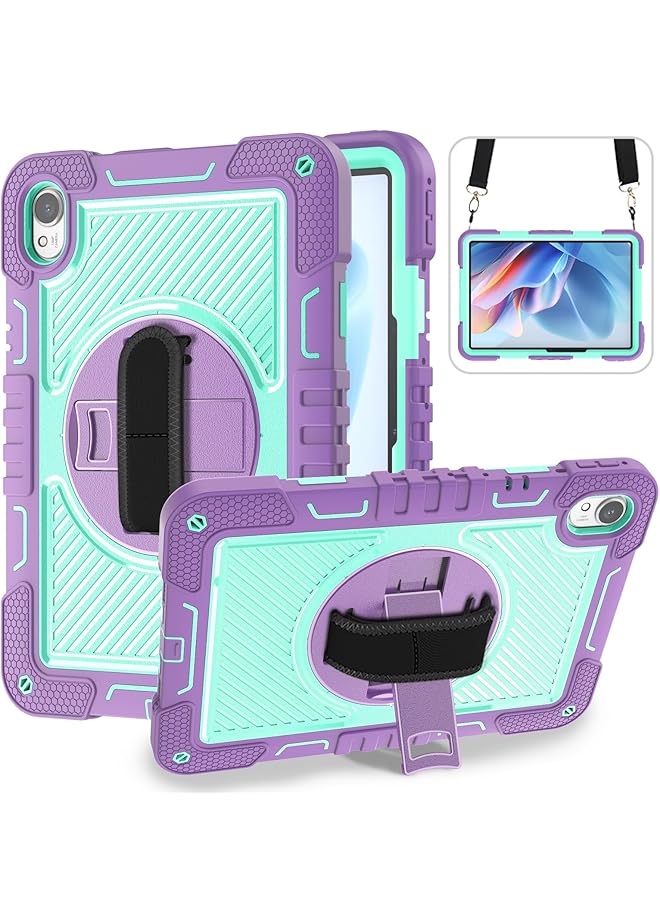 إيروريكس حافظة متوافقة مع جهاز هواوي ميت باد 11.5 بوصة S 2024 3 في 1، غطاء حماية هجين مقاوم للصدمات من السيليكون مع حامل وحزام كتف (أرجواني وأزرق) - Image 1