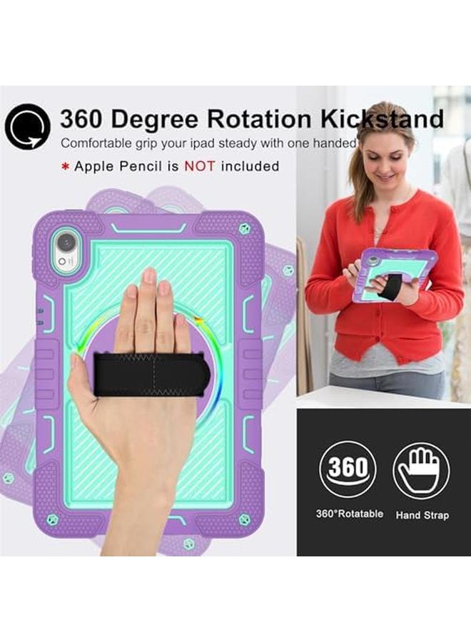 إيروريكس حافظة متوافقة مع جهاز هواوي ميت باد 11.5 بوصة S 2024 3 في 1، غطاء حماية هجين مقاوم للصدمات من السيليكون مع حامل وحزام كتف (أرجواني وأزرق) - Image 3