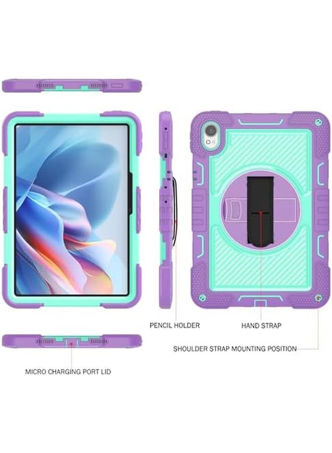 إيروريكس حافظة متوافقة مع جهاز هواوي ميت باد 11.5 بوصة S 2024 3 في 1، غطاء حماية هجين مقاوم للصدمات من السيليكون مع حامل وحزام كتف (أرجواني وأزرق) - Image 2