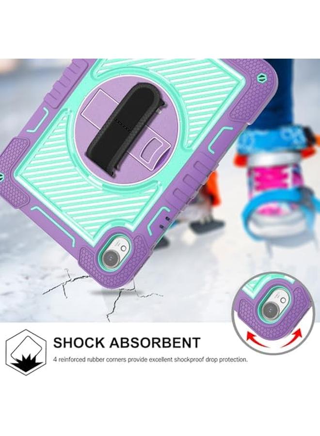 إيروريكس حافظة متوافقة مع جهاز هواوي ميت باد 11.5 بوصة S 2024 3 في 1، غطاء حماية هجين مقاوم للصدمات من السيليكون مع حامل وحزام كتف (أرجواني وأزرق) - Image 4