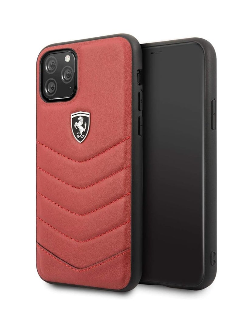 Ferrari Heritage Quilted Leather Hard Case - Red - iPhone 11 Pro