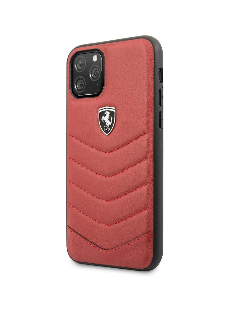 Ferrari Heritage Quilted Leather Hard Case - Red - iPhone 11 Pro