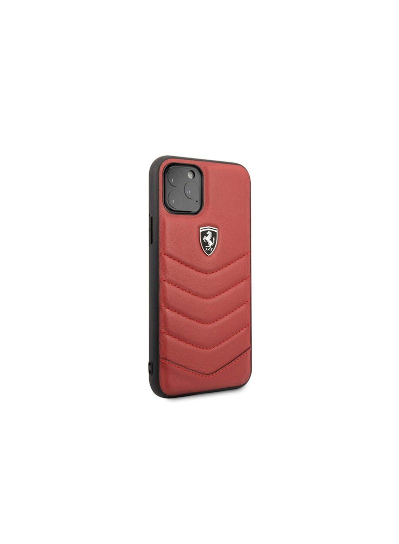 Ferrari Heritage Quilted Leather Hard Case - Red - iPhone 11 Pro