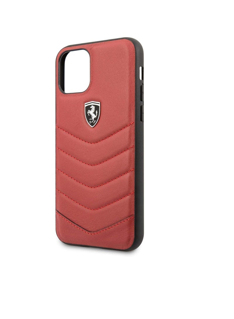 Ferrari Heritage Quilted Leather Hard Case - Red - iPhone 11 Pro