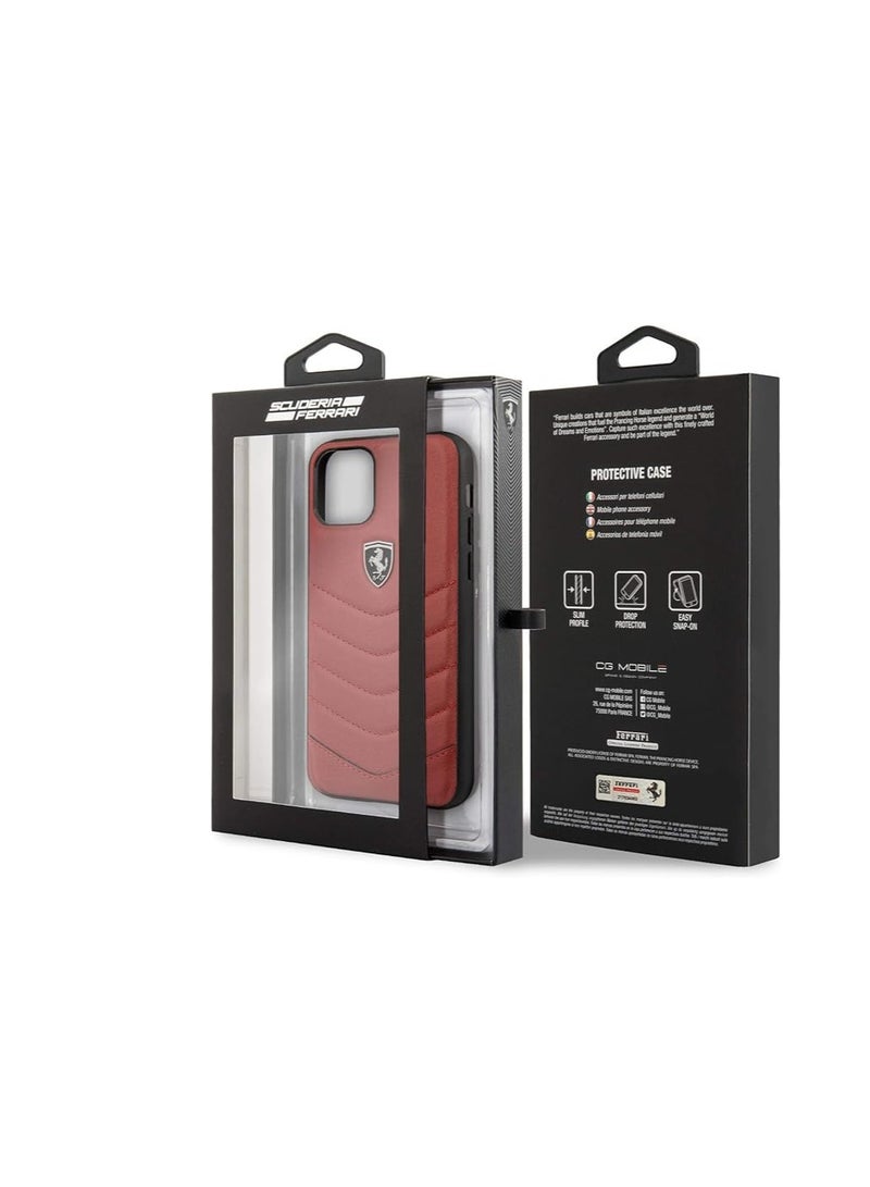 Ferrari Heritage Quilted Leather Hard Case - Red - iPhone 11 Pro