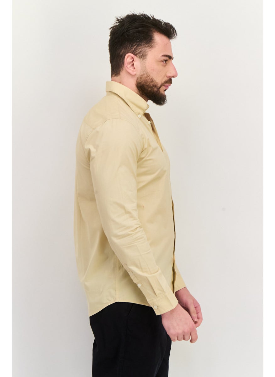 Men Regular Fit Embroidered Logo Long Sleeves Casual Shirt, Light Beige - pzsku/ZB83F0E9BBD38F828D07BZ/45/_/1737642227/02c84e91-2715-4bcf-816f-94a1865588ab