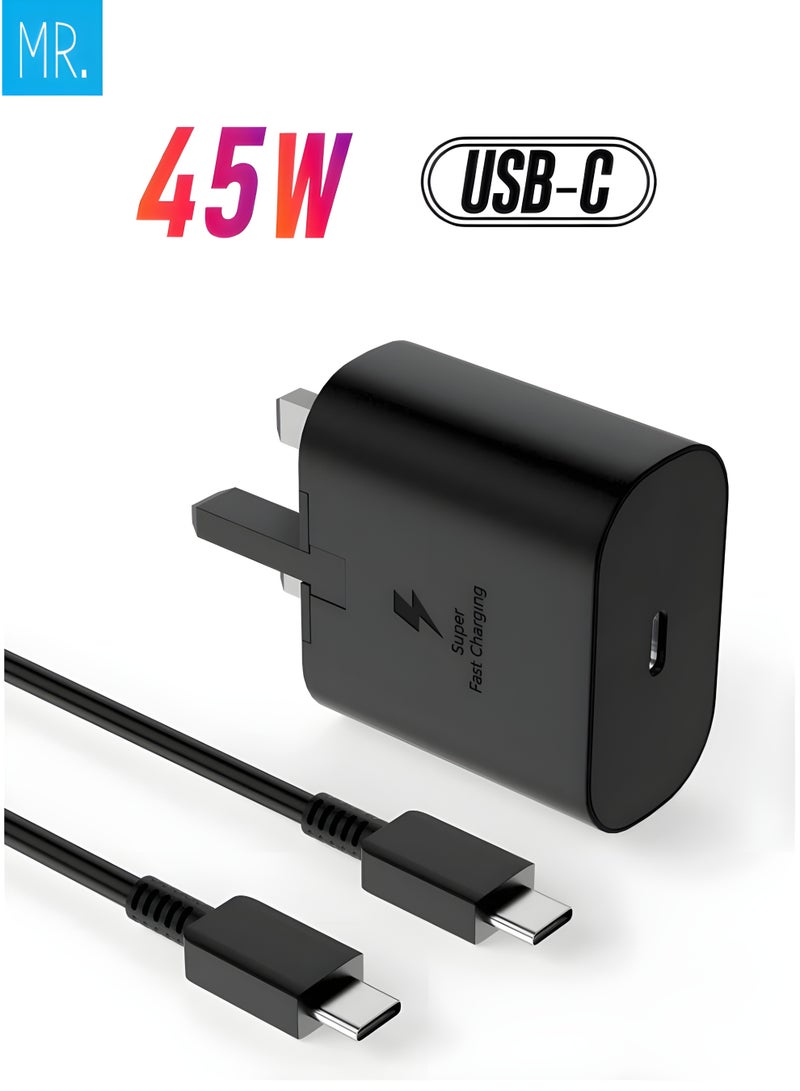 MR. 45W USB-C Super Fast Charger with 1.8M Cable – Power Adapter for Samsung S24/S23/Fold/Flip, A-Series, iPhones, iPads & All USB-C Devices - Image 1