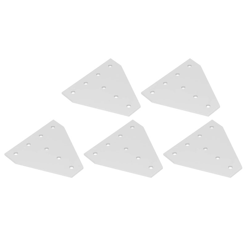 4040T Aluminum Alloy Jointing Strengthen Plate 7 Hole Silver Oxidation 5Pcs Durable Construction Furniture Bracket - Image 5