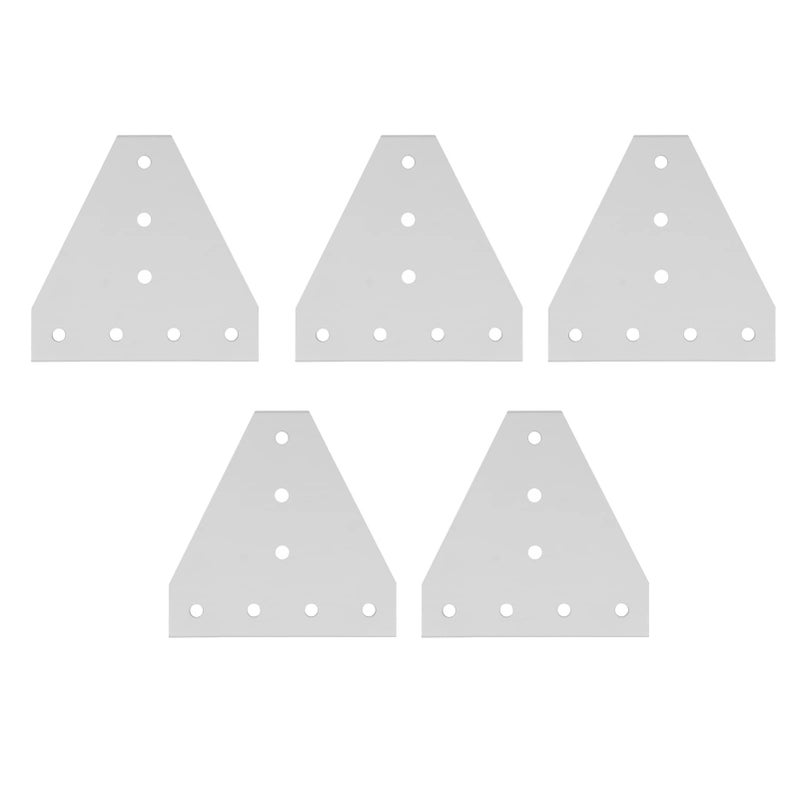 4040T Aluminum Alloy Jointing Strengthen Plate 7 Hole Silver Oxidation 5Pcs Durable Construction Furniture Bracket - Image 2