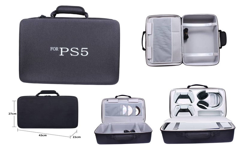 New World Storage Bag for PS5 , Travel Bag for PS5 , Carrying Case Briefcase Type for PS5,Waterproof Shoulder Bag for PlayStation 5 with Both Side Storage Compartment-Black - Image 4