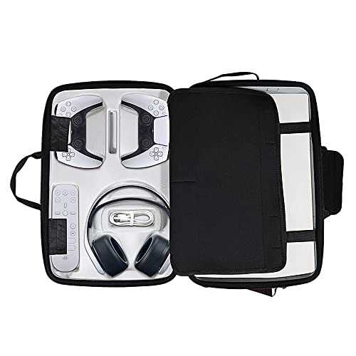 New World Storage Bag for PS5 , Travel Bag for PS5 , Carrying Case Briefcase Type for PS5,Waterproof Shoulder Bag for PlayStation 5 with Both Side Storage Compartment-Black - Image 5