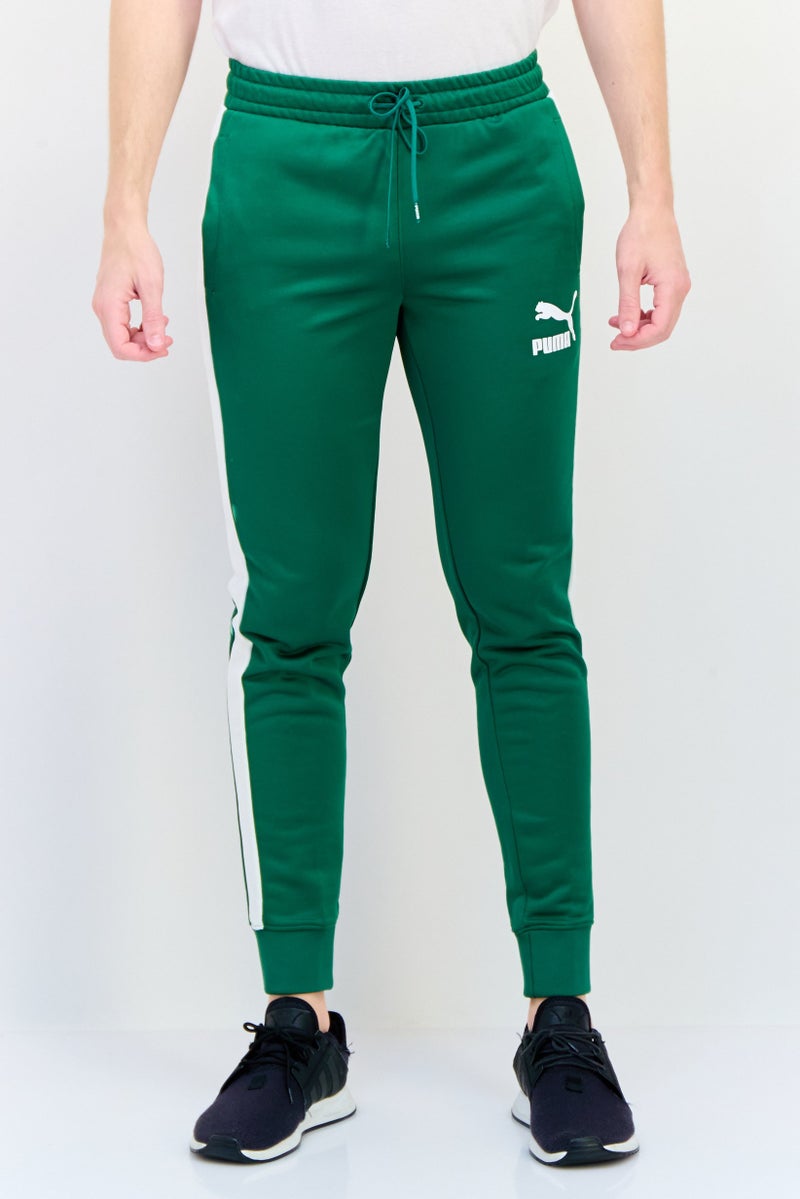 PUMA Men Slim Fit T7 Iconic Training Track Pants, Green - Image 1