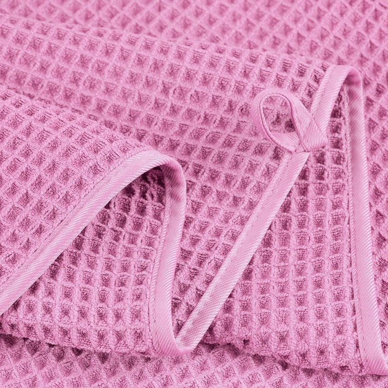 Polyte Oversize, 60 x 30 in., Quick Dry Lint Free Microfiber Bath Towel Set, 6 Piece (Waffle Weave) - Image 4