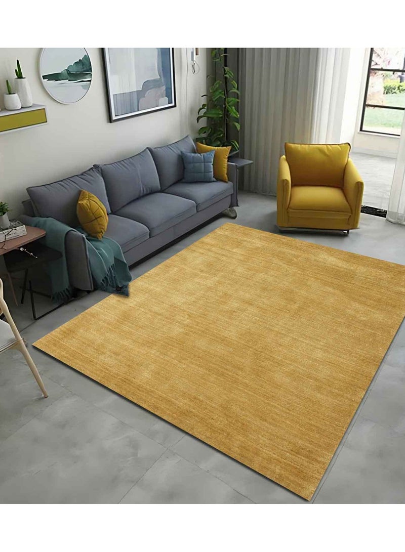 TULIP -100% BAMBOO SILK RUG- 100X150 CMS - YELLOW - Image 1