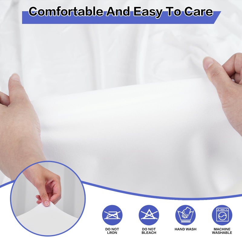 GFCC 4 Foot (48") Table White Round Stretch Tablecloth Spandex Fitted Stretchable Elastic Tablecloth - Image 4