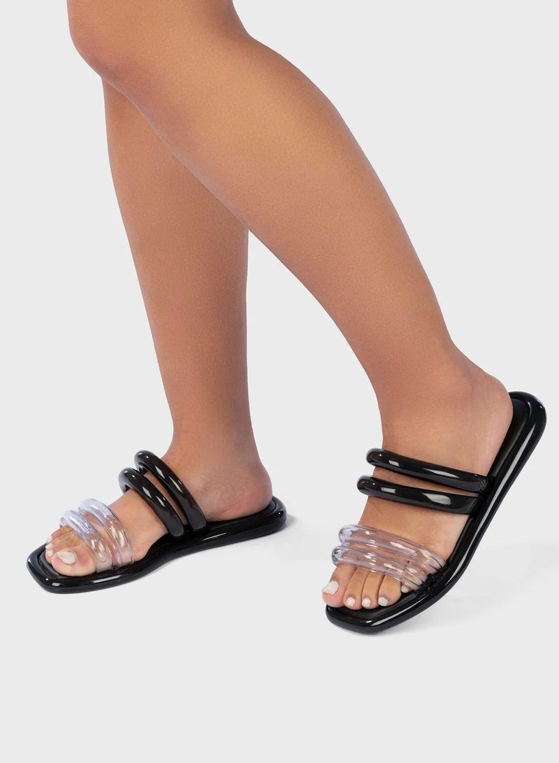 melissa Double Strap Flat Sandals
