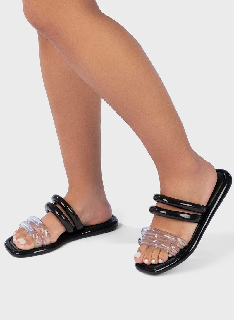 melissa Double Strap Flat Sandals