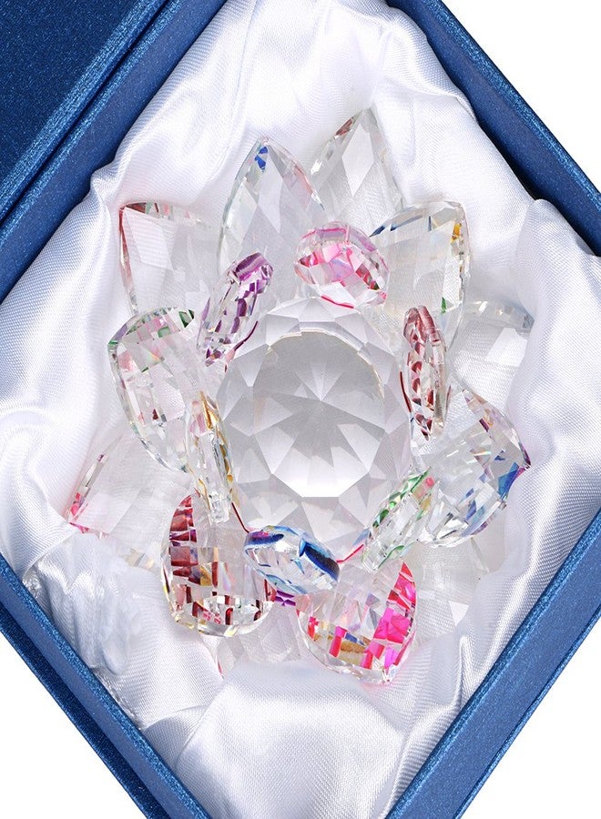 OwnMy Sparkle Crystal Lotus Flower Hue Reflection Feng Shui Home Decor with Gift Box (5 Inch/ 130MM) - Image 2