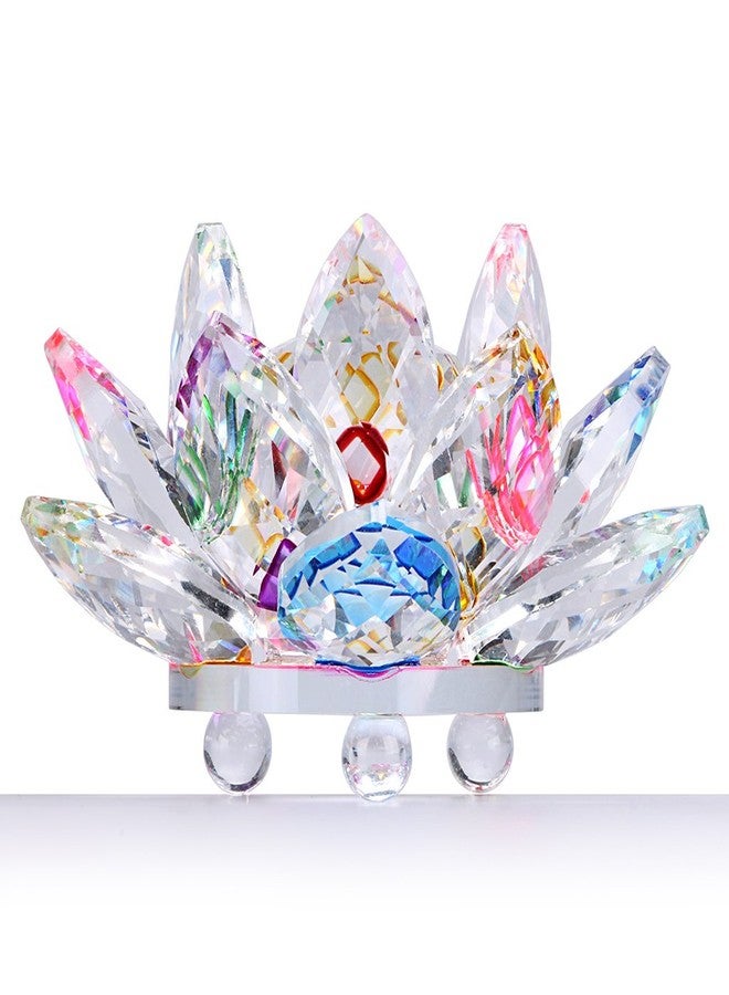 OwnMy Sparkle Crystal Lotus Flower Hue Reflection Feng Shui Home Decor with Gift Box (5 Inch/ 130MM) - Image 3