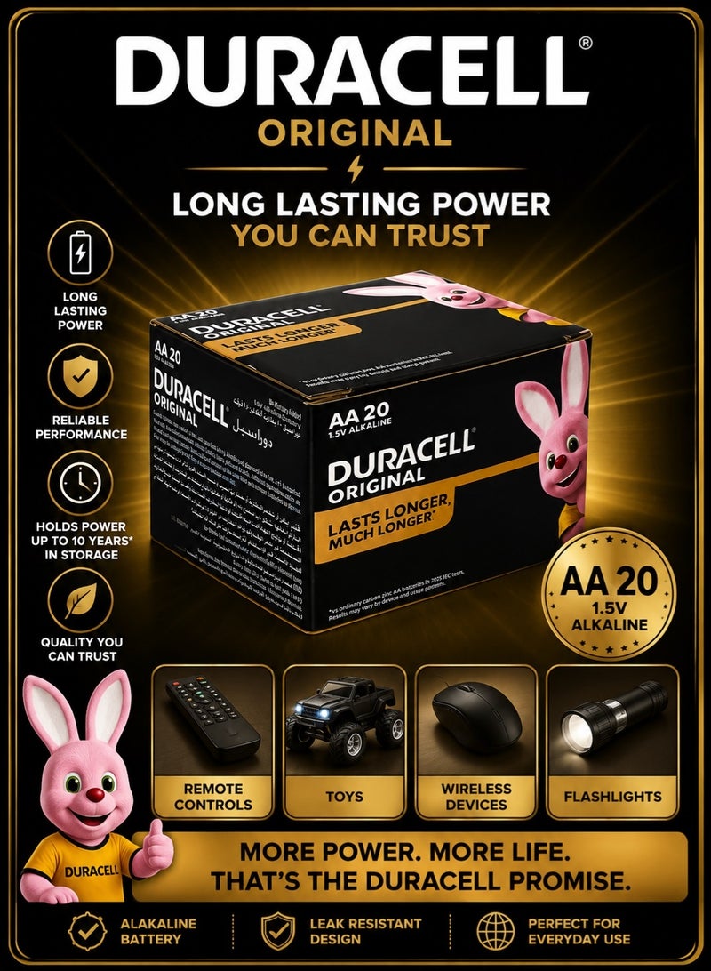 Duracell Pack of 2 Boxes Original AA and AAA 1.5V Alkaline Battery - Image 3