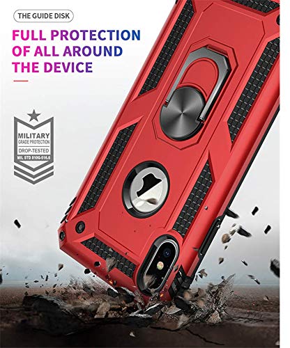 REALCASE TPU+PC iPhone X/Xs Back Cover Case | Heavy Duty Dual Layer Hybrid Shock Proof Armor Defender Ring Case Back Cover for iPhone X/Xs 5.8 (Gold) - Image 4