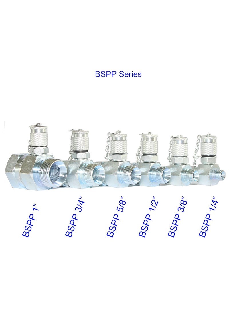 XZT XZT 60U Hydraulic Pressure Test Coupling KitPressure gauges SetTest HoseBSPP ORFS JIC Hydraulic Swivel Run tees Hydraulic Test Tools for Excavator Construction Machinery  - Image 5