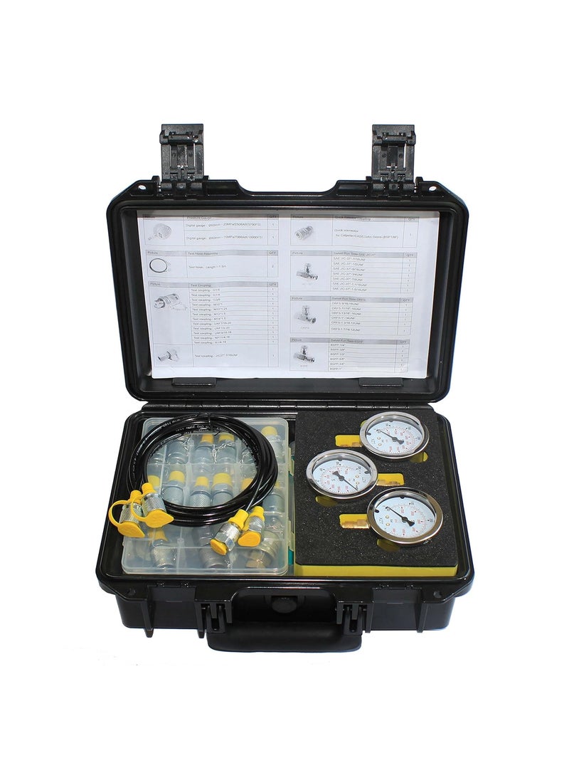XZT XZT 60U Hydraulic Pressure Test Coupling KitPressure gauges SetTest HoseBSPP ORFS JIC Hydraulic Swivel Run tees Hydraulic Test Tools for Excavator Construction Machinery  - Image 3