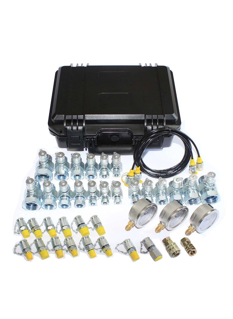 XZT XZT 60U Hydraulic Pressure Test Coupling KitPressure gauges SetTest HoseBSPP ORFS JIC Hydraulic Swivel Run tees Hydraulic Test Tools for Excavator Construction Machinery  - Image 1