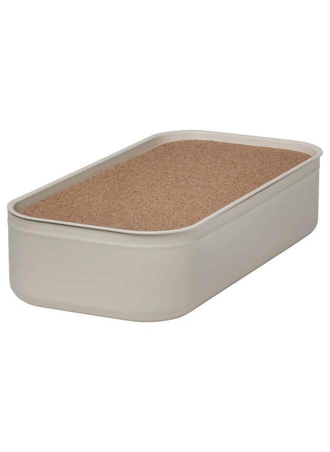 Generic Box with lid, light beige, 12x24x6 cm  - Image 1