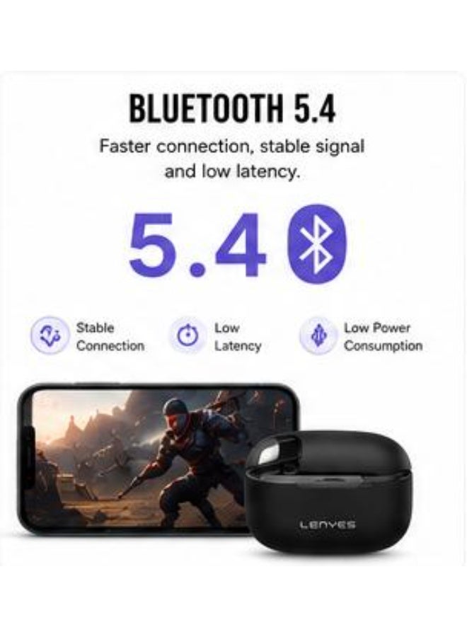 LENYES AIR 101 True Wireless Earbuds Bluetooth 5.4 ANC ENC Noise Cancelling Earphones HiFi Stereo Sound Touch Control USB-C Black - Image 5