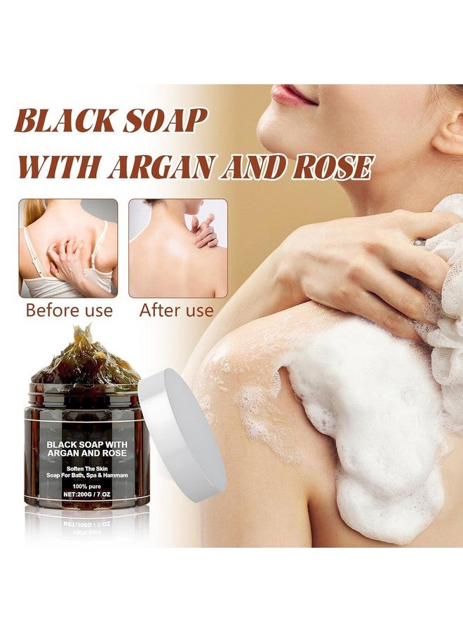 Dragon Honor Morocco Black Soap With Argan And Rose, Zawina Morocco Black Beldi Soap, Zawina Moroccan Black Soap(200g/PCS, 2PCS) - Image 3