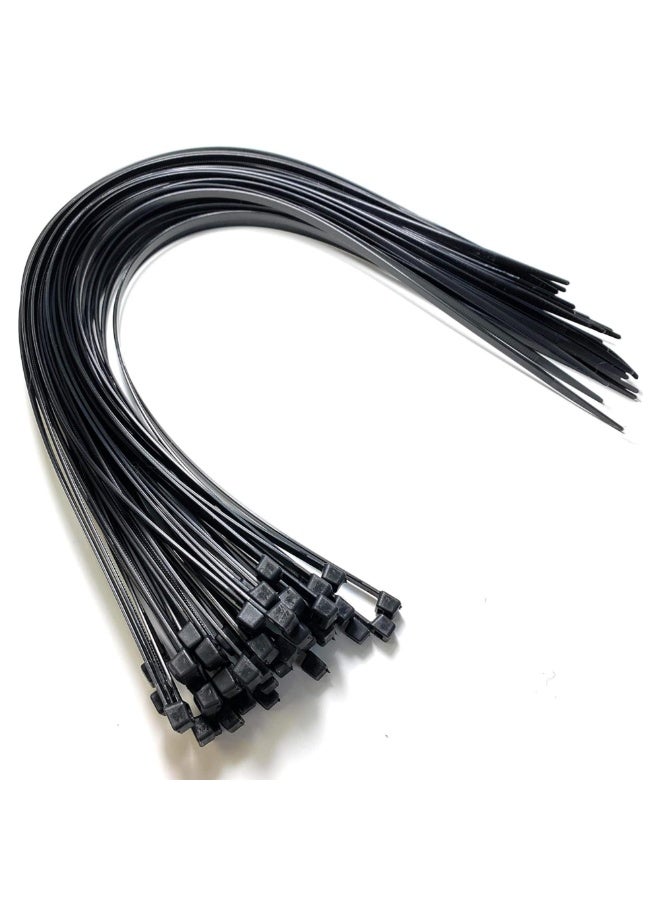 Fixer 4.8 × 250 mm Black Nylon Cable Ties – Heavy-Duty UV-Resistant Self-Locking Zip Ties (100 pcs) - Image 1