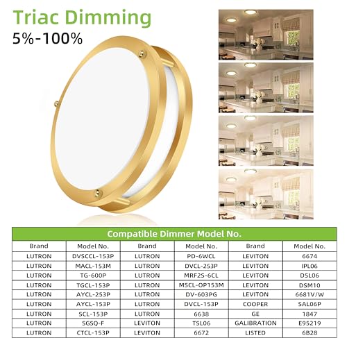 hykolity 10 inch Flush Mount LED Ceiling Light Fixture, 17W 1100lm, 2700K/3000K/3500K/4000K/5000K Adjustable Ceiling Lights, Gold Saturn Dimmable Lighting for Hallway Bathroom or Kitchen - Image 4