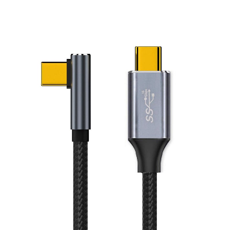 xiwai 90-Degree USB 3.1 Type-C Male to Male Cable - 100W 10Gbps Low Profile 4K@60Hz 3M - Image 1