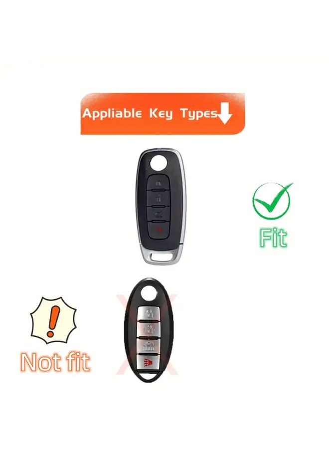 Car Key Cover Case With Silicone Car Keychain Set For Nissan X Trail T33 Kicks Qashqai J12 Juke Teana Altima Ariya White - Image 3