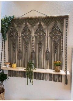 Antikiano Wooden Wall Shelf, Macrame Shelf, Living Room Decor, Stand Bookshelf.  - Image 1