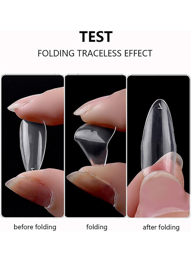 500Pcs Clear False Nails with Case，10 Sizes Coffin Nail Tips Full Cover, Clear Acrylic False Nails, Fake Nail Tips for Home Use DIY Nail Art(random style) - Image 3
