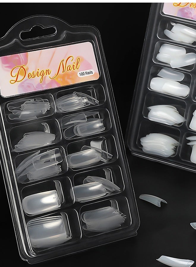500Pcs Clear False Nails with Case，10 Sizes Coffin Nail Tips Full Cover, Clear Acrylic False Nails, Fake Nail Tips for Home Use DIY Nail Art(random style) - Image 2