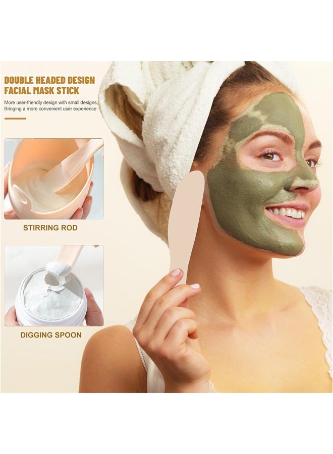 Facial Mask Mixing Tool Kit with Mask Bowl Brushes Stick Spatula and Spoons（Beige） - Image 3