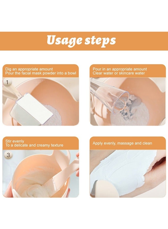 Facial Mask Mixing Tool Kit with Mask Bowl Brushes Stick Spatula and Spoons（Beige） - Image 5
