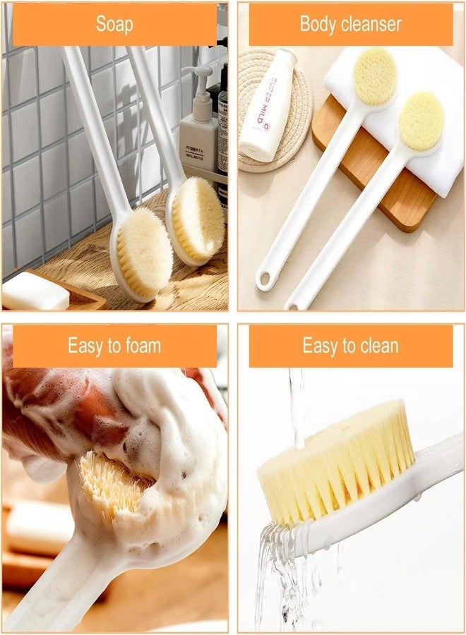 DORLANK Bath Body Brush Back Scrubber with Soft Bristles Long Handle Bathing, Spa Body Massage, Exfoliation Improve Skin's Health and Beauty, For Dirt_Removal, White (pack of 1) - Image 4