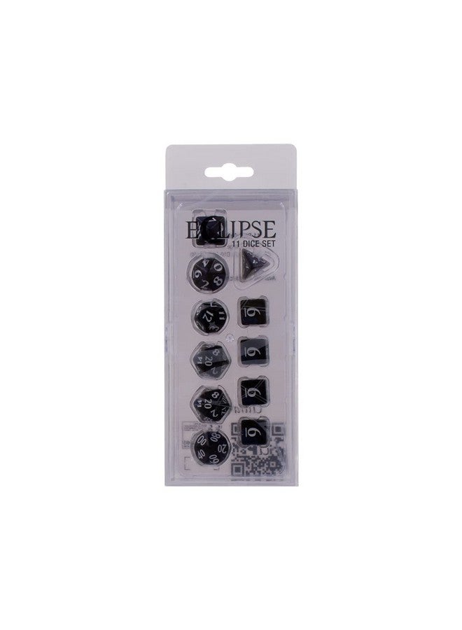 Ultra PRO - Eclipse 11 Dice Set (Jet Black) - Great Dice Set for All Kinds of Card Games and Board Games Such As, DND, MTG, and RPG - UP Your Game with Ultra PRO - Image 1