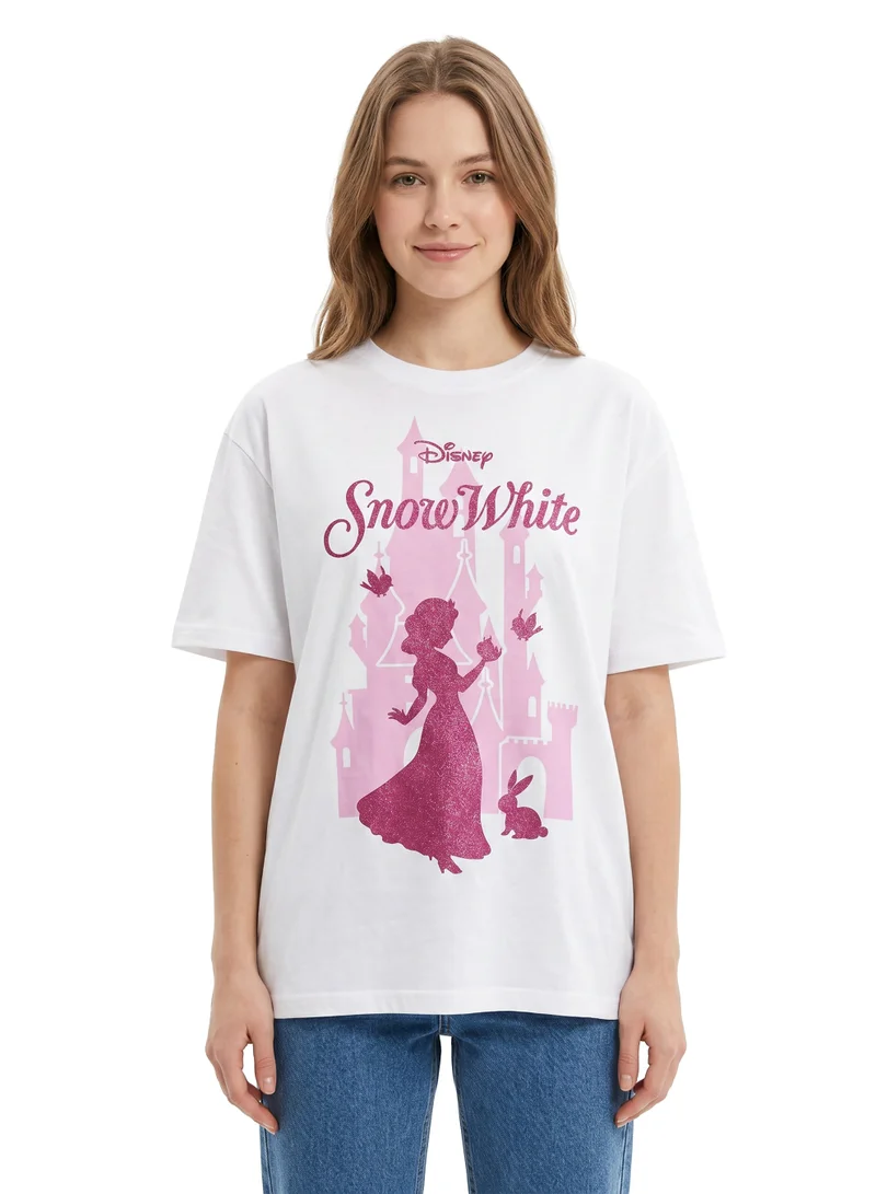 ديزني Disney Snow White Women’s Oversized Drop Shoulder T-Shirt