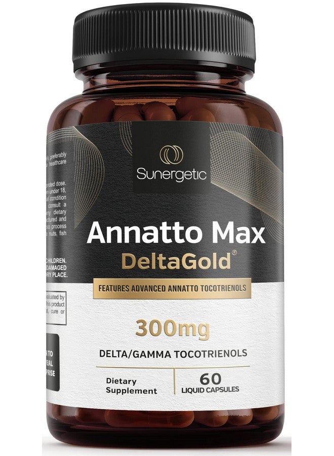 Sunergetic Sunergetic Premium Annatto Tocotrienol Supplement - with DeltaGold - Tocotrienols Vitamin E 300 mg - Supports Liver, Immune & Heart Health - Delta + Gamma Tocotrienols (60 Liquid Capsules)  - Image 1