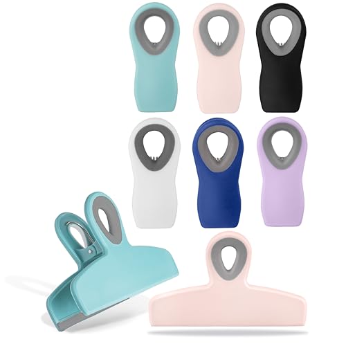 COOK WITH COLOR COOK WITH COLOR Bag Clips  Heavy Duty Chip Clip and Refrigerator Magnet Clips for Food Storage with Air Tight Seal Grip Multi Pack of 8 