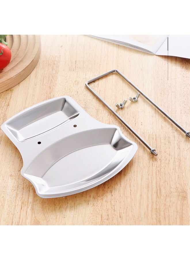 حامل غطاء الوعاء ومسند ملعقة للمطبخ من الفولاذ المقاوم للصدأ منظم أدوات المطبخ المنزلية منظم أدوات المطبخ - Image 4