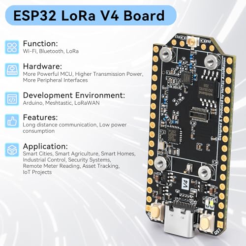Meshnology ESP32 LoRa V4 Development Board Upgraded ESP32-S3 SX1262 LoRa Module WiFi Bluetooth 2MB PSRAM 16MB Flash Support GPS Solar with Antenna for Arduino Meshtastic LoRaWAN IOT - Image 2