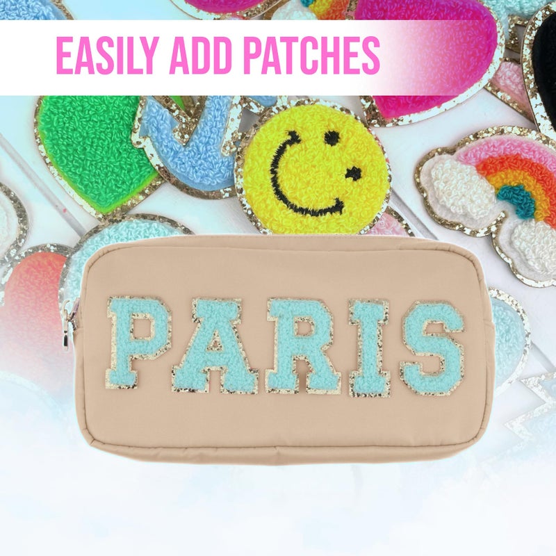 Dancour Small Zipper Pouch, Beige, 9.5in x 2in x 5in, Water Resistant, Nylon Material, Single Pocket, Perfect for Makeup, Toiletries, and Accessories - Image 5