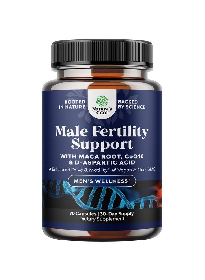نايتشرز كرافت مكمل غذائي لزيادة الخصوبة لدى الرجال قبل الحمل - معزز لحجم السائل المنوي مع إنزيم كيو 10، وجذر الماكا، وميثيل فولات، وحمض د-أسبارتيك - مكمل غذائي لزيادة الخصوبة لدى الرجال لتحسين حركة الحيوانات المنوية - كونسيبشن للرجال، 90 قرصًا - Image 1