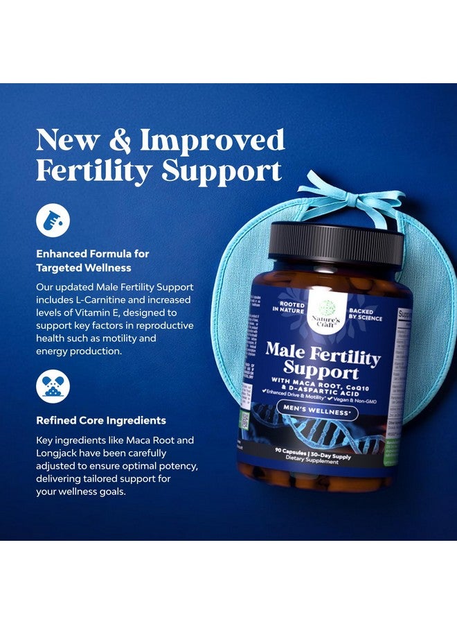 نايتشرز كرافت مكمل غذائي لزيادة الخصوبة لدى الرجال قبل الحمل - معزز لحجم السائل المنوي مع إنزيم كيو 10، وجذر الماكا، وميثيل فولات، وحمض د-أسبارتيك - مكمل غذائي لزيادة الخصوبة لدى الرجال لتحسين حركة الحيوانات المنوية - كونسيبشن للرجال، 90 قرصًا - Image 3